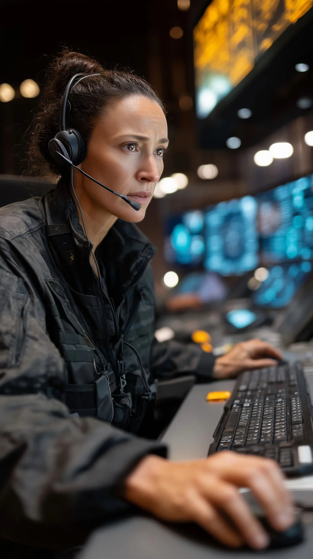 UL-listed central station operator monitoring fire alarm signals