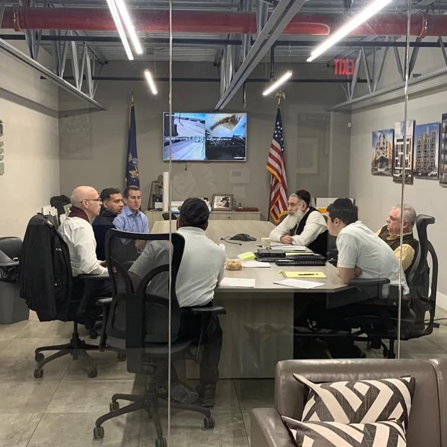 County Fire management team in a conference room meeting
